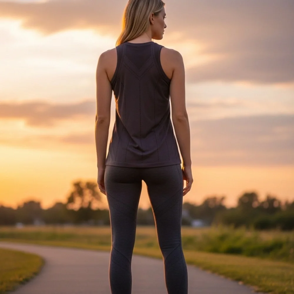 Athleta Black Racerback Perforated Athletic Tank - Picture 4 of 7